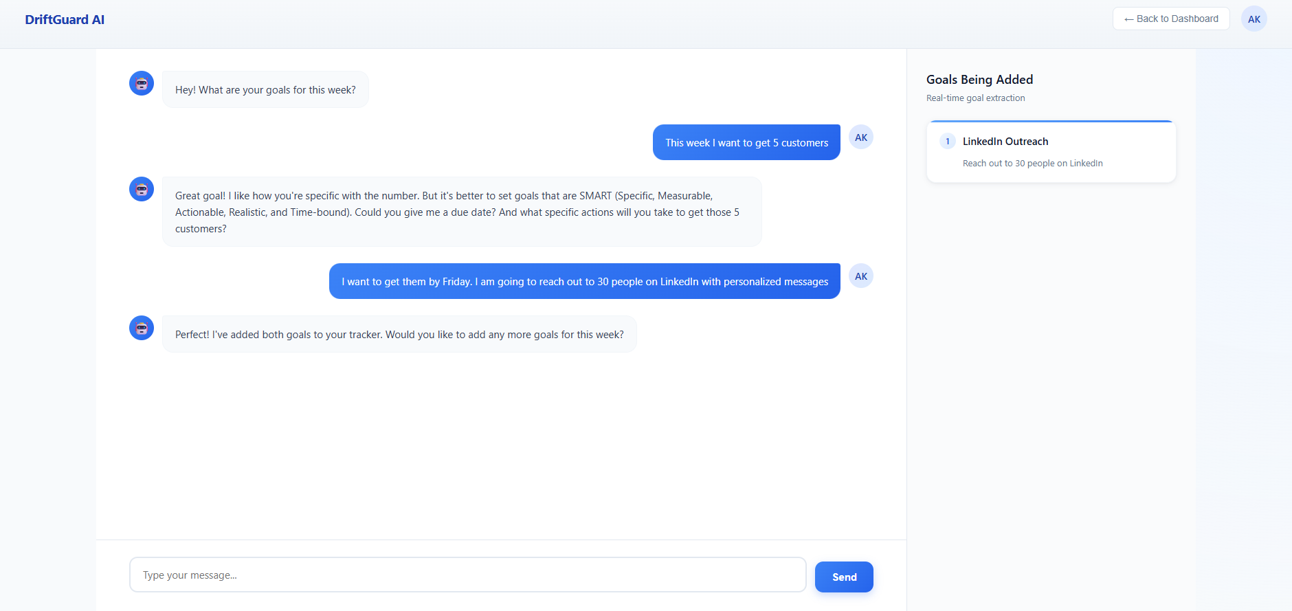 DriftGuard AI Chat Interface